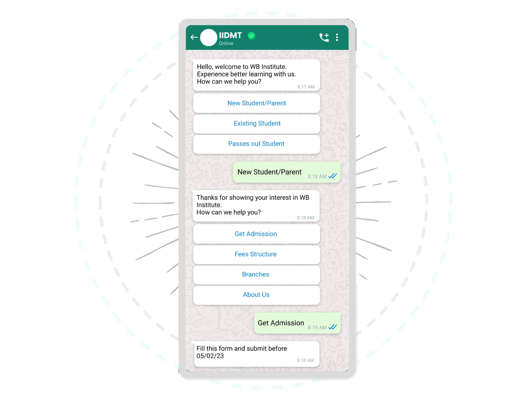 WhatsApp Chatbot for education